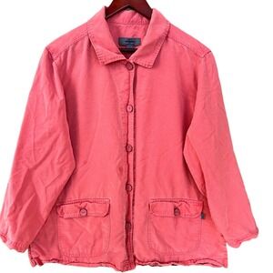 Vintage AKS Amy K Su For Nordstrom Top Womens 1X Salmon Pockets Cottagecore